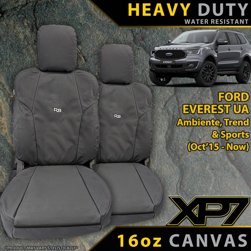 Ford Everest UA Heavy Duty XP7 Canvas 2x Front Seat Covers